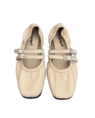 Zapatos Free People Gemini Mujer Ballet Planos 9 Cuero Desnudo Informales Hebilla Correa Foto 1 de 4