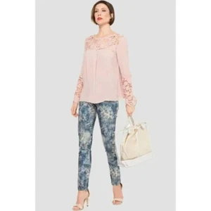 Pantalón Joseph Ribkoff Mujer 14 Lirios Estampado Floral Ajustado Telas Suaves - Imagen 1 de 14