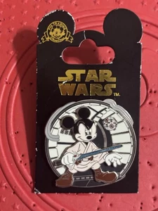Disney Star Wars Mickey Mouse As Luke Skywalker Pin Jedi With Lightsaber - Picture 1 of 2