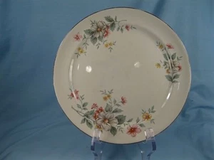 Springtime Dinner Plate Hall Superior Gray Pink & Golden Yellow Flowers Nice (O) - Picture 1 of 1