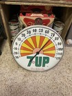 7 Up Round Glass Thermometer Old Soda  Advertising