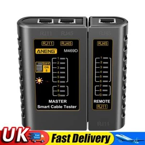M469D RJ45 RJ11 Netzwerkkabeltester Telefonleitung Detektor (schwarz) UK - Bild 1 von 11