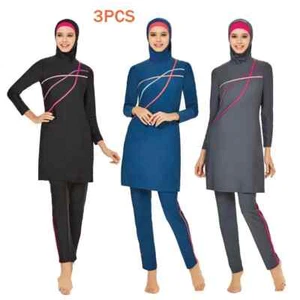 Swimwear Swimsuit Women Long Sleeve Swimming Suit Islamic Cover Ups Burkini New - Picture 1 of 15