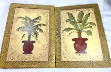 Palm Tree Pictures Slate  Wall Decor 14”x10” Lot of Two