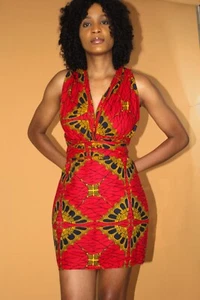 Nifemi African Print Infinity Dress, Sexy Short Dress, African Print Dress - Picture 1 of 8