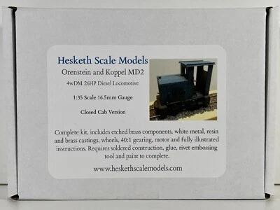 Hesketh 1f O&K MD2 Cab Feld- Wald- Bahn Lok 1:32 1:35 16,5mm Messing Bausatz NEU - Bild 1 von 2