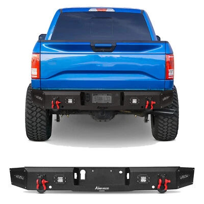 Parachoques trasero todoterreno de acero con anillo D para Ford F150 2015-2023 de alta resistencia Foto 1 de 4