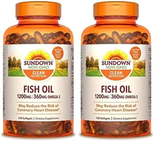 Sundown Fish Oil Extra Strength 1200 Mg, 100 Count (Pack of 2) - Picture 1 of 12
