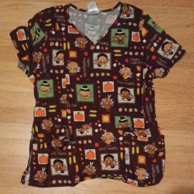 🦃 Blusa Médica M Acción de Gracias para Mujer talla mediana  Foto 1 de 4