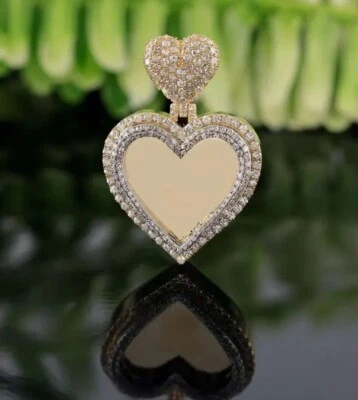 MUJERES Regalo Halloween Corazón Hecho a Mano Circonita Cúbica Foto Colgante Plata 925 Foto 1 de 4