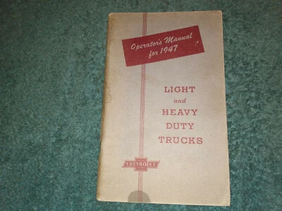Chevrolet Truck 1947 manual del propietario/pick-up y más/¡buen libro original!!! Foto 1 de 4