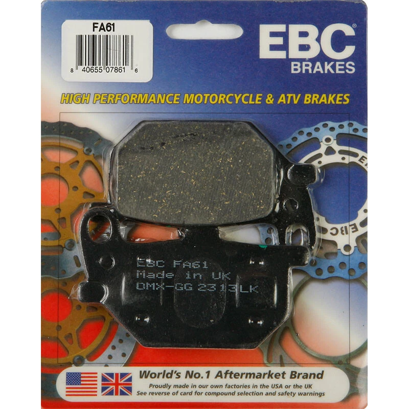 EBC  BRAKE PADS FA61 ORGANIC Yamaha XV750 Virago 1981-1983 Yamaha XJ650 Maxim - Image 1 of 1