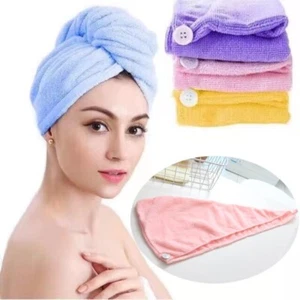 Microfiber Magic Hair Turban Towel Bath Wrap Quick Fast Drying Hair Cap Dryer UK - Picture 1 of 34