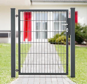 Gartentor Compact H180xB100cm grün Doppelstabmatte Gittermattenzaun Metallzaun - Bild 1 von 8