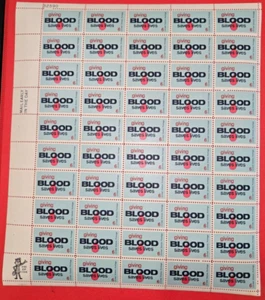 US Scott #1425, 6c Blutspender, Full Sheet of 50, Mint, MNH, Give Blood Drop - Bild 1 von 1