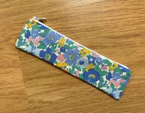 HANDMADE SKINNY PENCIL CASE (20 x 5cm) - LIBERTY OF LONDON COSMOS BLOOM FABRIC - Picture 1 of 1