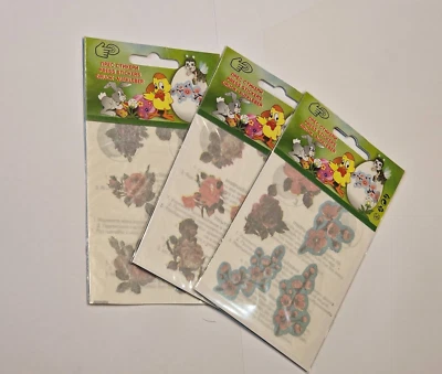 METMA Temporally Tattoos Flowers - Press stickers for Easter Eggs - not Dye Paint