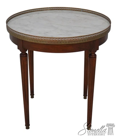 F60304EC: Vintage French Louis XVI Style Round Marble Top Lamp Table Cover