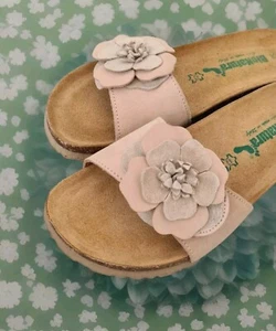 BioNatura Slides Eu 38 Beige Leather Made In Italy Near New - Picture 1 of 18