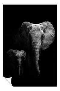 Mother & Child Elephants in the Dark Artistic Poster Wall Art Home Decor - Picture 1 of 4