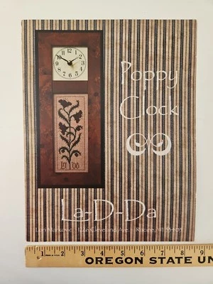 La~D~Da POPPY CLOCK Olde Colonial Counted Cross Stitch Pattern by Lori Markovic - Image 1 of 4