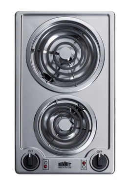 Summit CCE22 из нержавеющей стали 12 дюймов Вт 2 горелки индукционная катушка варочная панель - 230 В - Изображение 1 из 4