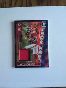 2024 Panini Donruss Optic Xavier Worthy Rookie Phenom Blue Hyper Patch Card - Picture 1 of 2