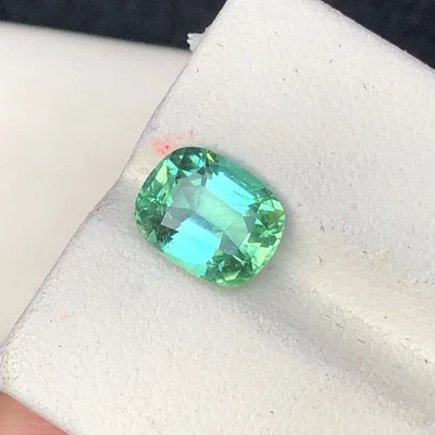 2.73 Carat Natural Cushion Cut Seafoam Green Color Tourmaline Gemstone Afghan - Image 1 of 4
