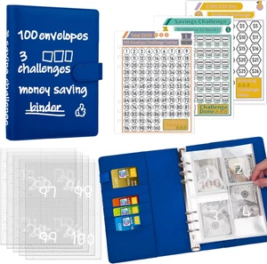 Risparmio Cash Challenge Book 100 Buste Tracker per Risparmiare $5.050 $10.000 e $500 - Foto 1 di 12