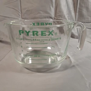 Vintage Pyrex 8 Tassen 64 Unzen 2 Quart Glas Messbecher #564 mit grünem Schriftzug USA - Bild 1 von 12
