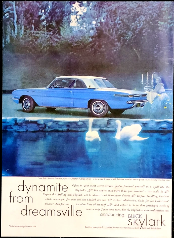 Buick Skylark Original 1961 Vintage Print Ad Wall Art - Image 1 of 1