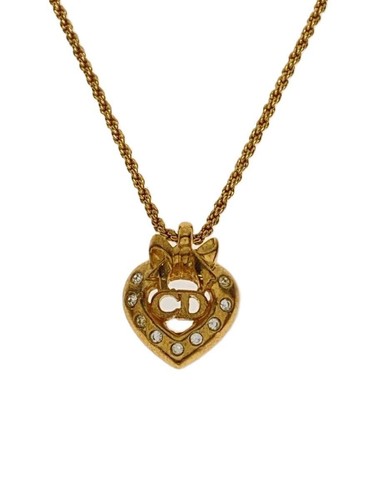 Collana Christian Dior cuore strass top donna GLD coperto usata