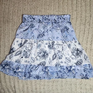 Rachel Zoe Größe S Damen blau Blumen Stretch Taille Pull-On Stufen Rüschen Rock - Bild 1 von 12