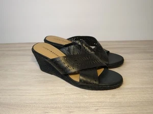 Sandali donna Lucky Brand Keela in pelle nera TAGLIA 10 - Foto 1 di 6