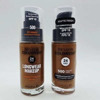 Lot of 2 Revlon Colorstay Longwear Makeup Foundation - 500 Walnut Sealed - Image 1 of 4