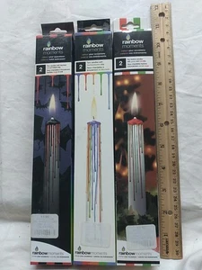 VINTAGE RAINBOW COLOR DRIP CANDLES - 3 ( 2 PACK ) - 10 INCH - NEW - Picture 1 of 1
