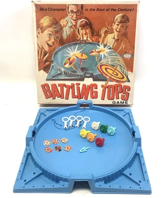 Vintage Ideal Toys #2340-8 Battling Tops Game, Complete w/ Box 1960s Board Game - Image 1 of 4