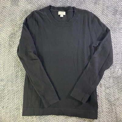 Suéter J.Crew Teddie XS Algodón Mezcla Lana Merino Tejido Top Negro Academia Foto 1 de 4