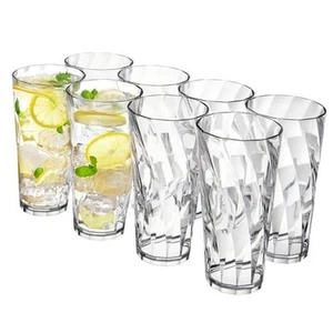 Optix Plastic Reusable Drinking Glasses (Set of 8) 26oz Iced-Tea Cups in - Picture 1 of 7