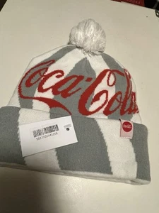 Coca Cola Sammlerstück Winter grau/weiß Beanie Bommel Wollmütze - Bild 1 von 6