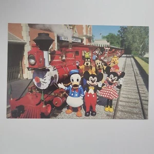 Disneyland Train Mickey Minnie Goofy Donald Pluto Continental Chrome Postcard - Picture 1 of 6
