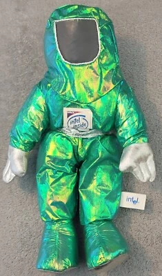 Vintage Intel Inside Pentium II MMX Space Man Plush Green Metallic 1997 - Image 1 of 4