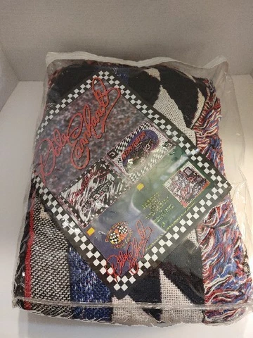 Dale Earnhardt #3 NASCAR The Intimidator Woven Tapestry Throw Blanket VTG USA Cover