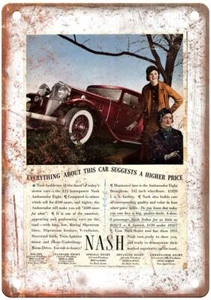 Vintage 1933 Nash Automobile Ad Retro Look Reproduction Metal Sign A3582 - Picture 1 of 2