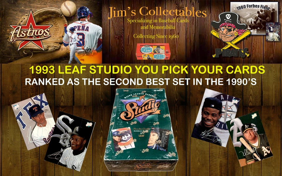 1993 Leaf Studio Baseball Cards pick a card RATED SECOND BEST SET of the 1990'S - Image 1 of 1
