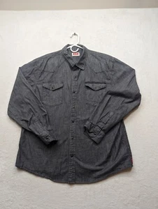 Camisa Wrangler Hombres Extra Grande Gris Perla A Presión Vaquero Occidental Manga Larga Informal - Imagen 1 de 10
