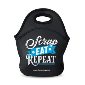CREATIVE MEMORIES black Lunch Tote Bag - SCRAP EAT REPEAT - NEW NLA - Picture 1 of 6