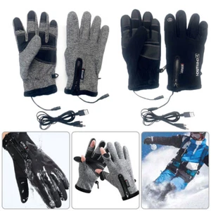 USB Elektrische Beheizte Handschuhe Winter Warme Touchscreen Fahrrad Radfahren - Bild 1 von 13