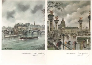 Postkarten Legendre Art Paris Pont Alexandre, Seine Pont Neu unbenutzt Vintage - Bild 1 von 1