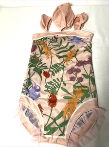 One Piece Reversible Floral Swimsuit with Cap Boutique No Label Youth Girl XS - Picture 1 of 9